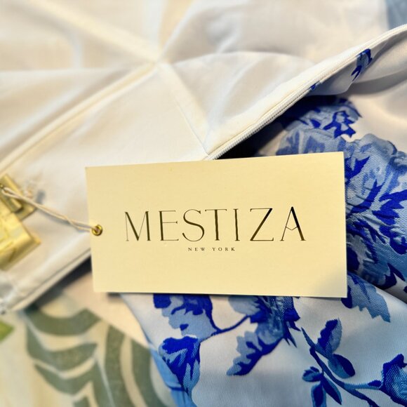 NWT Mestiza New York Puff Puff Floral Blue and white Jacquard Dress - Size 14 - Picture 8 of 14